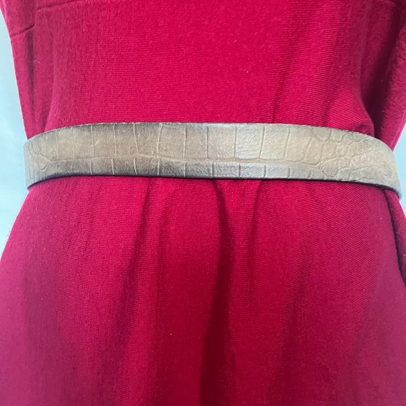 VANZETTI BY BGM Croco Embossed Leather Womens Belt Sz 95 =38 Brown German Y2k - Picture 6 of 10